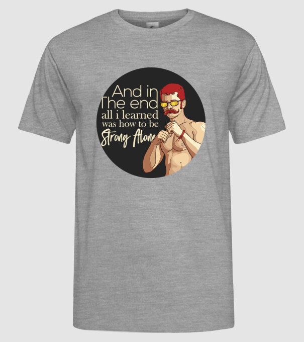 Strong alone model gri pe tricou