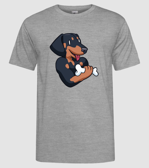 Antrenament Teckel model gri pe tricou