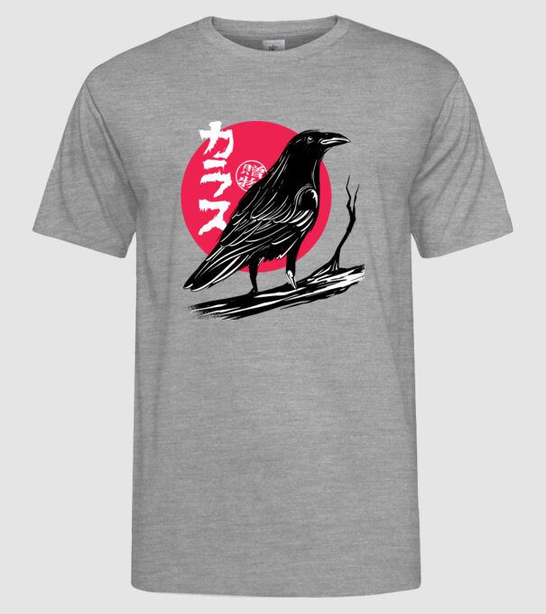 Cioară model gri pe tricou