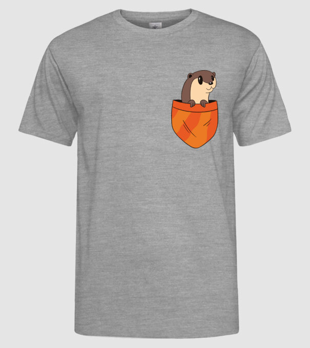 Vidra de buzunar model gri pe tricou