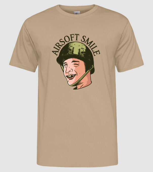 Zâmbet Airsoft model nisipiu pe tricou