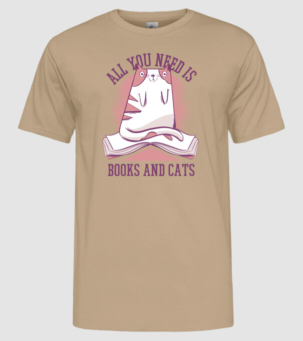 All You Need Is Books And Cats model nisipiu pe tricou