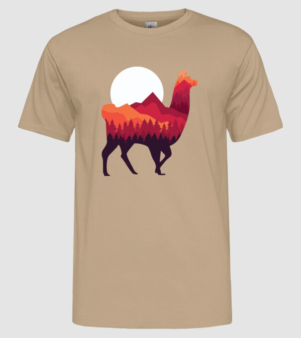 Pădure Alpaca model nisipiu pe tricou