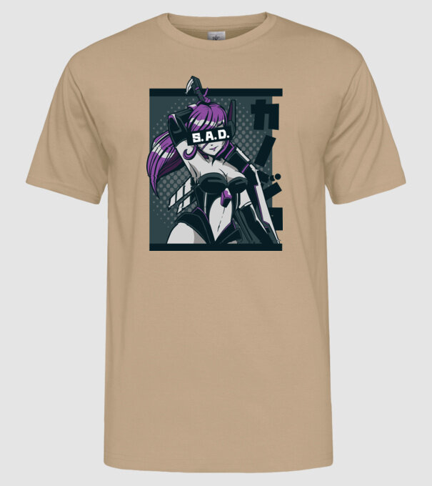 Anime fată model nisipiu pe tricou