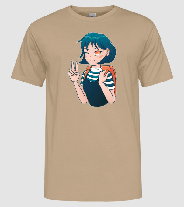 Anime fată model nisipiu pe tricou