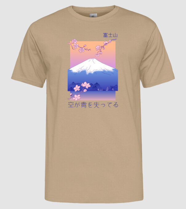 Anime Vaporwave munte model nisipiu pe tricou