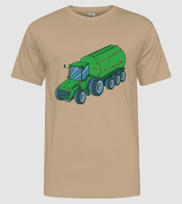 Tractor de recoltare model nisipiu pe tricou