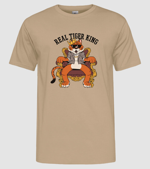 Adevăratul Rege Tigru model nisipiu pe tricou