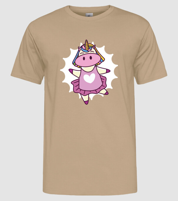 Unicorn dansator de balet model nisipiu pe tricou