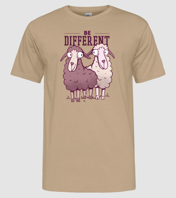 Be different - Fii diferit model nisipiu pe tricou
