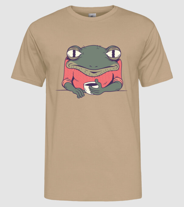 Broască Cafea model nisipiu pe tricou