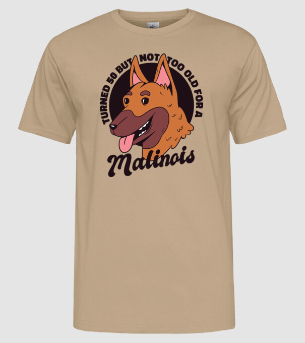 Câine ciobănesc belgian model nisipiu pe tricou
