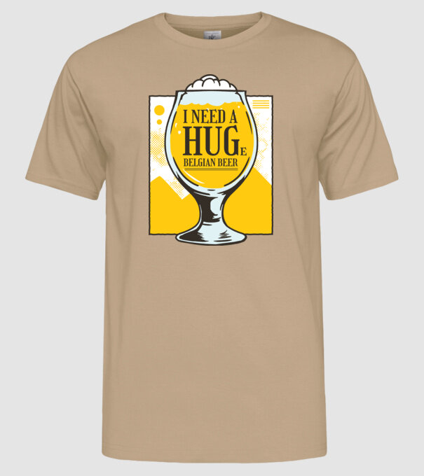 Bere belgiană model nisipiu pe tricou