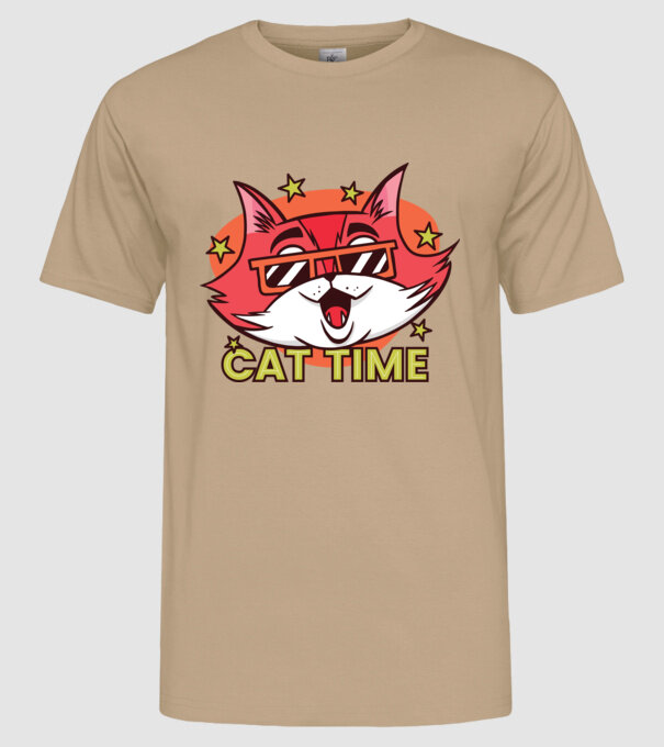Cat Time Momentul pisicii model nisipiu pe tricou