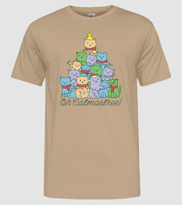 Pom de Crăciun Pisică model nisipiu pe tricou