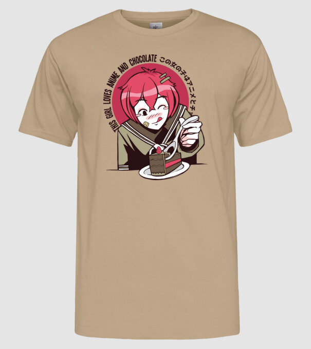 Doar o fată căreia îi place Anime și ciocolata model nisipiu pe tricou