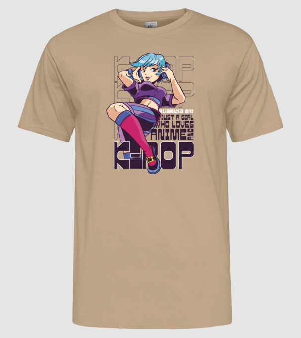 Doar o fată căreia îi place Anime și K-Pop model nisipiu pe tricou