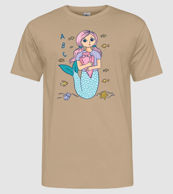 Sirenă Școlăriță drăguță model nisipiu pe tricou