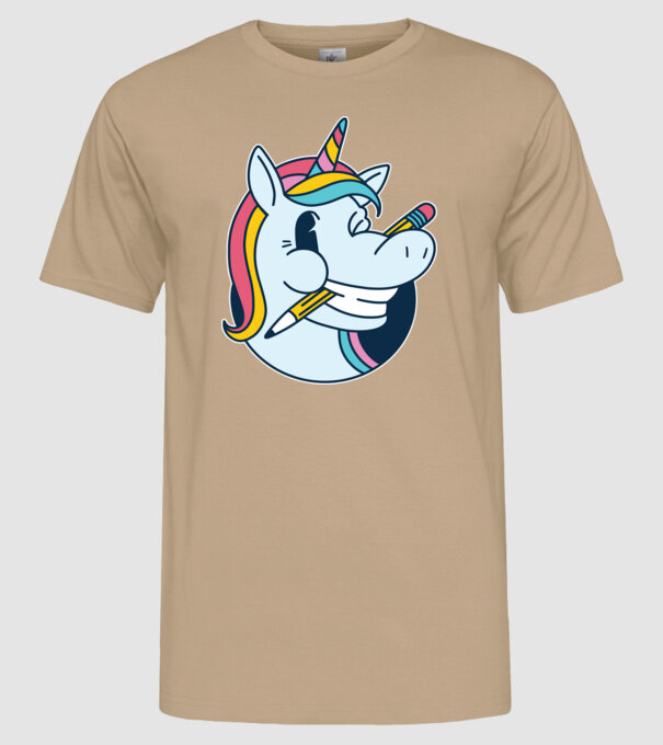 Elev Unicorn drăguț model nisipiu pe tricou