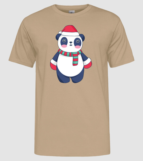 Panda drăguț de Crăciun model nisipiu pe tricou