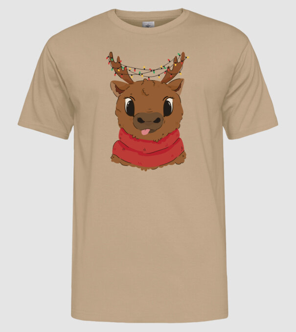 Ren drăguț de Crăciun model nisipiu pe tricou