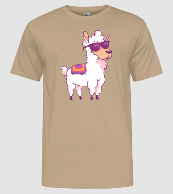 Llama drăguț model nisipiu pe tricou