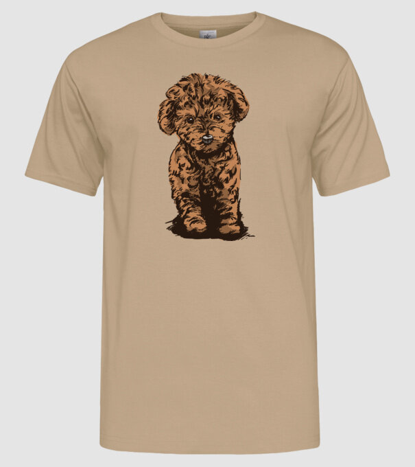 Pudel Drăguț model nisipiu pe tricou