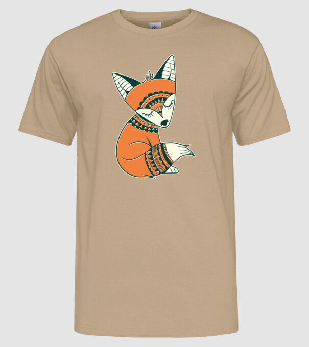 Vulpe drăguță model nisipiu pe tricou