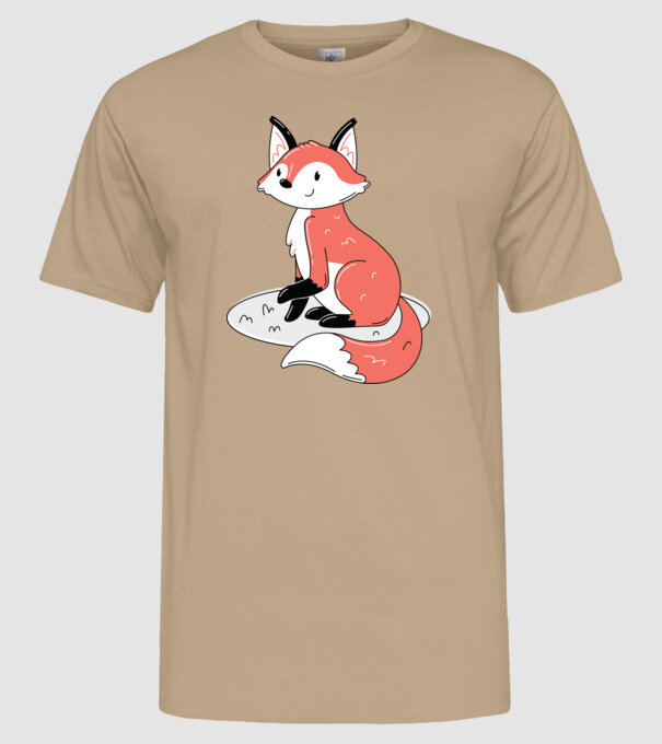 Vulpe drăguță model nisipiu pe tricou