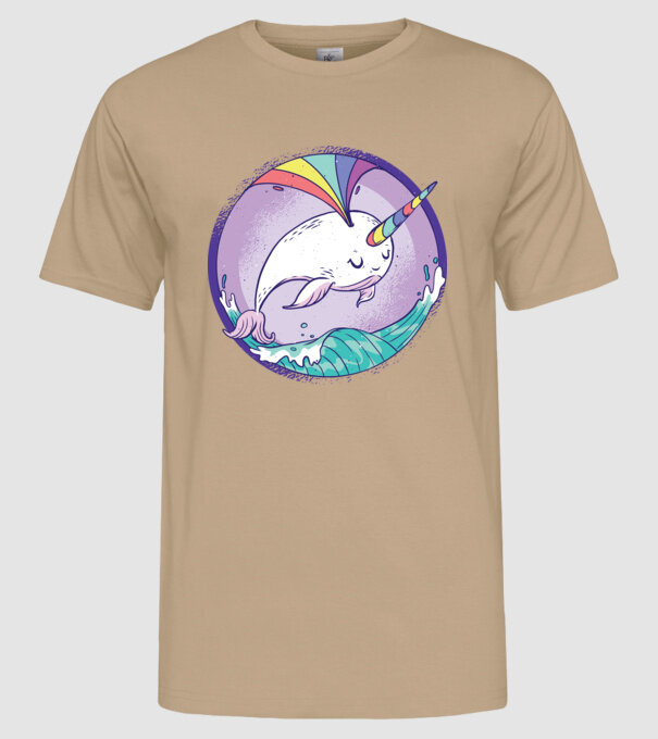 Unicorn drăguț Balenă - Narval model nisipiu pe tricou