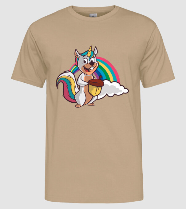 Unicorn drăguț Veveriță model nisipiu pe tricou