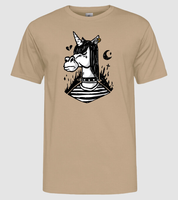 Emo unicorn model nisipiu pe tricou