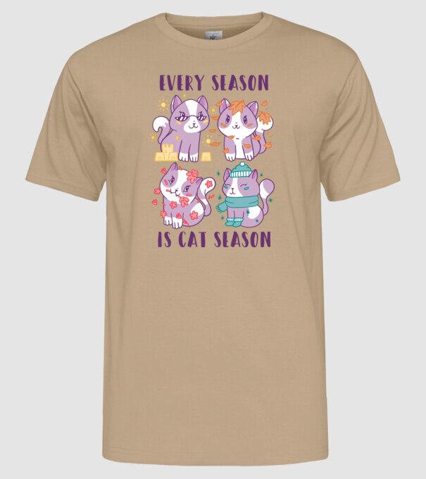 Every Season is Cat Season model nisipiu pe tricou