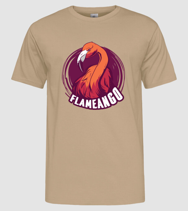 Flamingo model nisipiu pe tricou