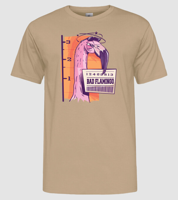 Flamingo arestat amuzant model nisipiu pe tricou