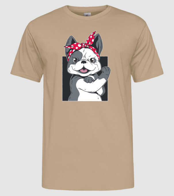Bulldog Francez model nisipiu pe tricou