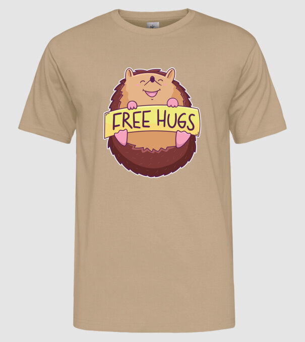 Free Hugs Arici model nisipiu pe tricou