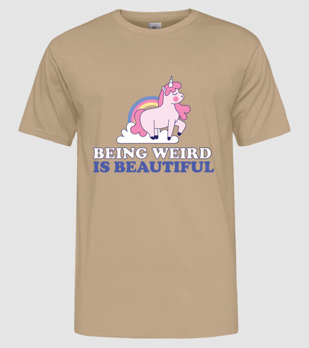 A fi ciudat este minunat Unicorn model nisipiu pe tricou
