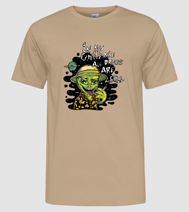 Alien drogat model nisipiu pe tricou