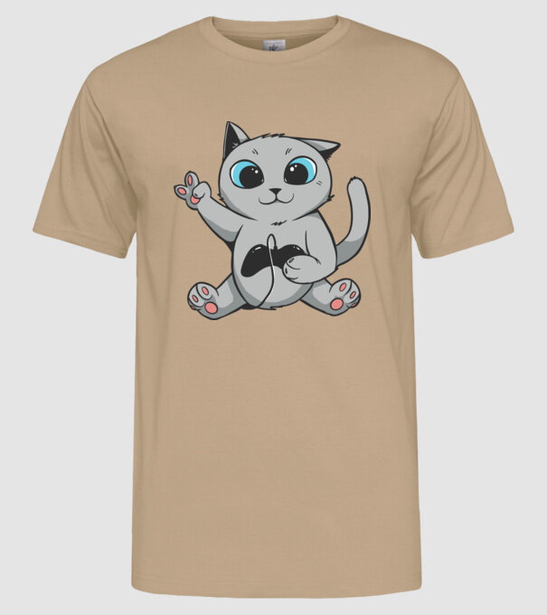 Pisică Gamer model nisipiu pe tricou