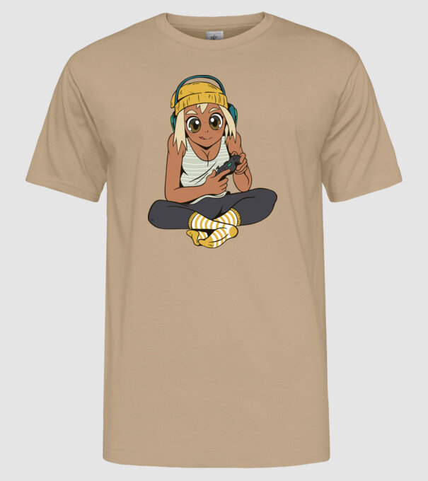 Fată Gamer model nisipiu pe tricou