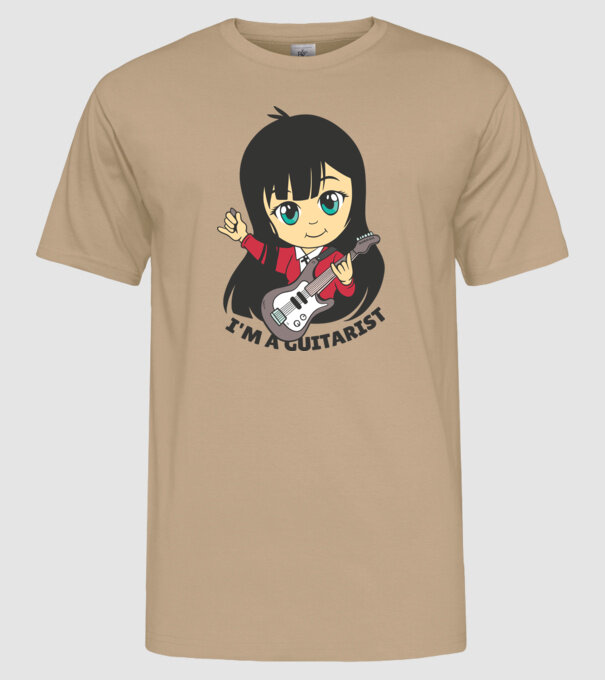 Sunt chitarist fată model nisipiu pe tricou
