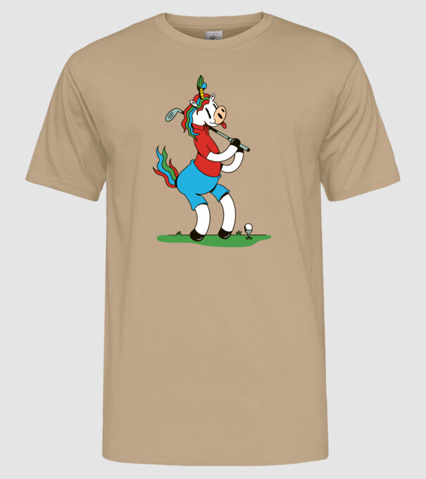 Unicorn jucător de golf model nisipiu pe tricou
