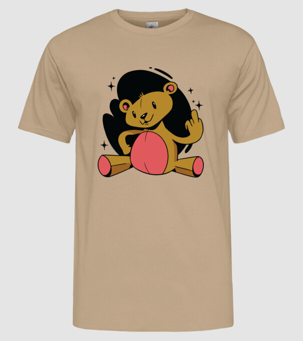Ursuleț Teddy hain model nisipiu pe tricou