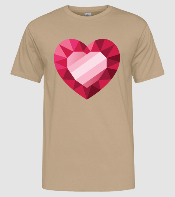 Inimă diamant model nisipiu pe tricou