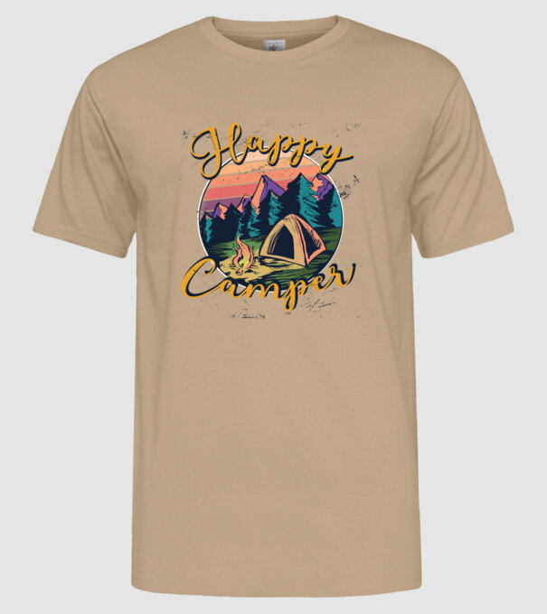 Happy Camper tricou camping model nisipiu pe tricou