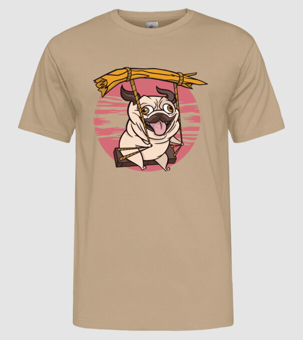 Mops cu leagăn model nisipiu pe tricou