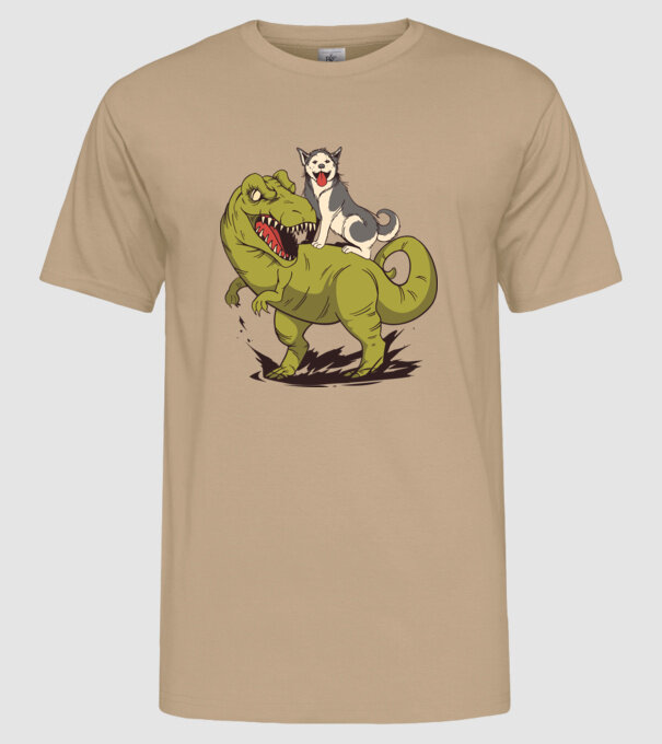 Dinozaur Husky model nisipiu pe tricou