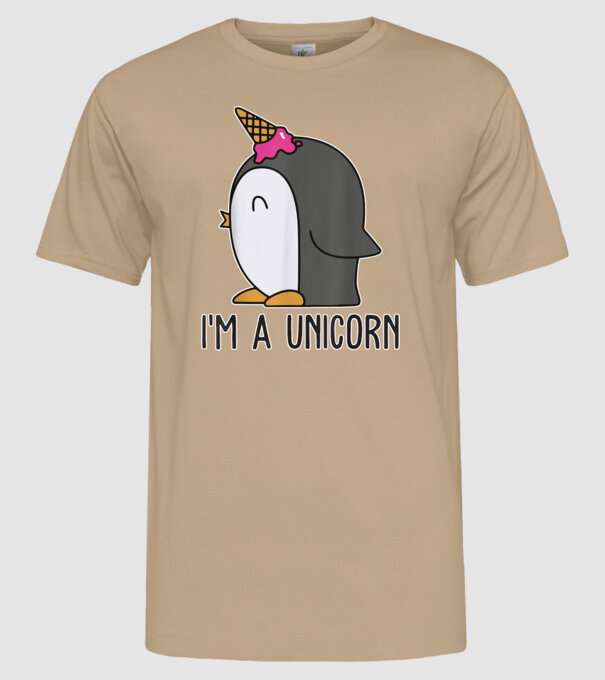 'I''m a unicorn - penguin' model nisipiu pe tricou