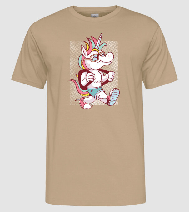 Unicorn școlar model nisipiu pe tricou